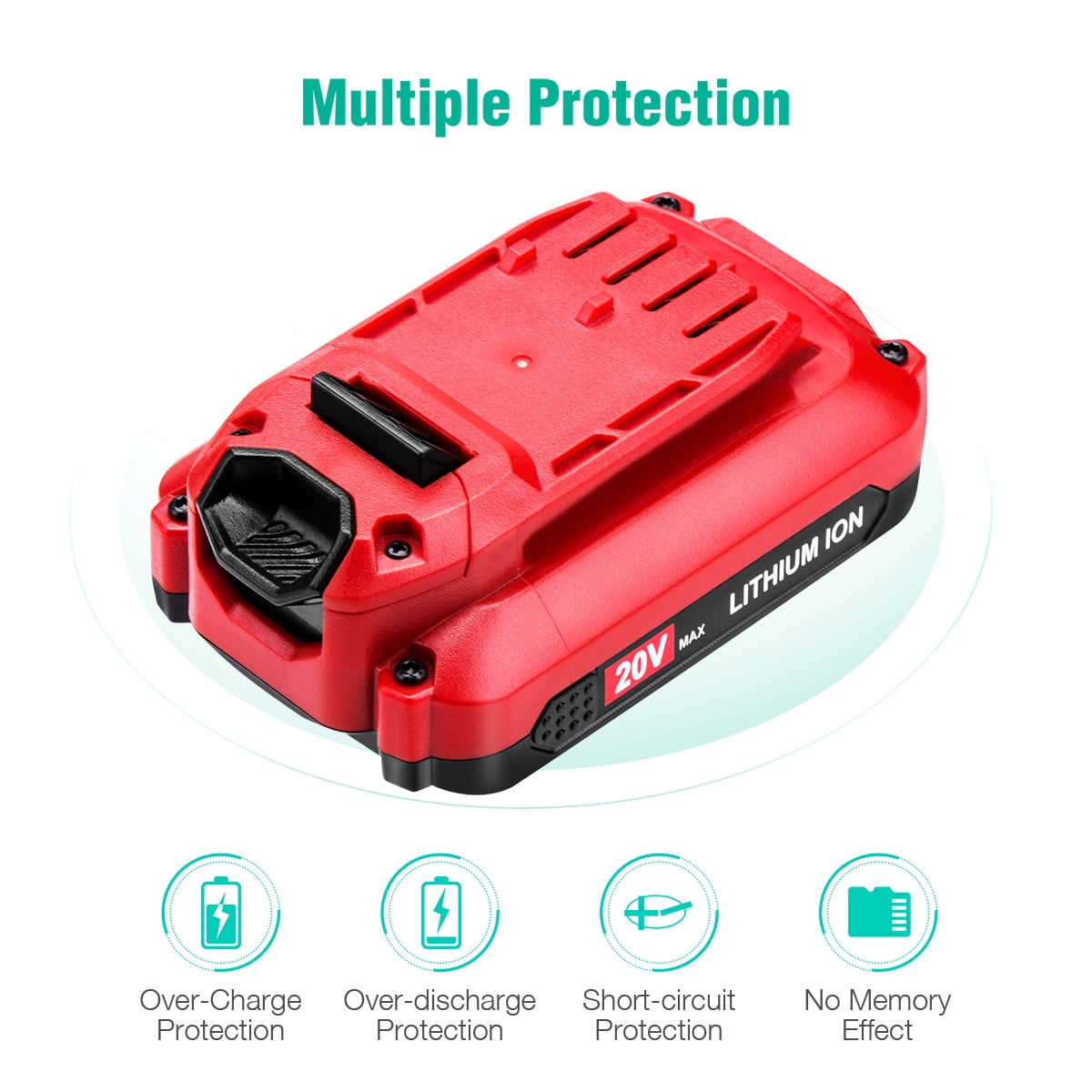 2 Pack 3.0Ah 20V MAX Li-Ion Battery for Craftsman V20 Cordless Power Tool CMCB202