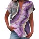 thumbnail image 1 of Vestidos Casuales Para Mujer, Blusas De Mujer De Moda Camiseta informal de manga corta con cuello en V y botones para mujer, 1 of 5