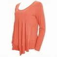 thumbnail image 3 of ZOELNIC Womens Casual Long Sleeve T-Shirt Solid Color Round Neck Layered Button Front Tunic Tops, 2XL, 3 of 5