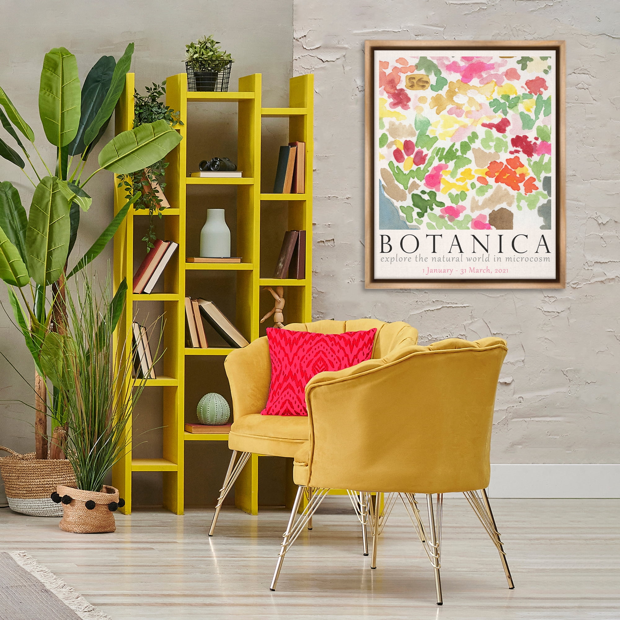 Stupell Industries Botanica Abstract Florals Plants & Flowers Painting Brown Floater Framed Canvas Art Print Wall Art, 25 x 31
