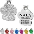thumbnail image 4 of Pet Safety Laser Engraved Stainless Steel Id Tags, Personalized Pet Id Tags for Small Medium Pets, Custom Text High Quality Material, Cute Paw Shaped Design (27X29Mm), 4 of 5