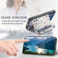 thumbnail image 2 of For Samsung Galaxy S26+ Plus Wallet Case, RFID Protected Zipper Purse Phone Cover with Kickstand, Shockproof Floral PU Leather for Women, Blue, 2 of 8