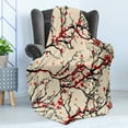 thumbnail image 4 of Ocean Soft Flannel Fleece Blanket, Sail Boat Waves and Octopus Kraken Tentacles Country Retro Grunge Design Print, Cozy Plush for Indoor and Outdoor Use, 70" x 90", Yellow and Fawn, by Ambesonne, 4 of 5