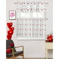 thumbnail image 3 of Valentines 3 Piece Kitchen Curtains Tiers and Valances Set Watercolor Roses Flower Window Curtains Set Floral Patern Decor Rod Pocket Valance for Kitchen Bedroom Valentines Decor 54 x 24 in, 3 of 6