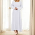 thumbnail image 5 of JBXKXYW Womens Dresses Women'S Muslim Abaya Long Sleeve Arab Dubai Abaya Modern Middle Prayer Belt Eid Long Dress Womens Dresses (White,XXL), 5 of 5