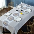 thumbnail image 1 of Washable table cloth anti-wrinkle embroidered burlap table cloth square table cover party, 1 of 5