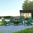 thumbnail image 2 of Flash Furniture Charlestown 5 Pcs Iron Wood Burning Fire Pit Set With Adirondack Chairs, Green, 2 of 12