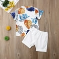 thumbnail image 5 of Genuiskids Toddler Kids Baby Boys Clothes Outfits 2Pcs Sets Hawaii Print Short Tops T-Shirt + Pants Shorts Summer Clothes, 5 of 8