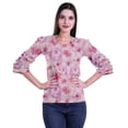 thumbnail image 1 of Moomaya Blouses pour Femmes Hauts Mode Imprimé Manches Évasées Robe Vêtements Décontractés, 1 of 4