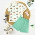 thumbnail image 4 of Gvdentm Baby Boy Easter Outfit Boys 2 Piece Outfits Print Short Sleeve Tee Shirt and Drawstring Shorts Set White,2T, 4 of 9