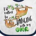 thumbnail image 4 of Inktastic Id Rather Be Hanging with my Oma- Cute Sloths Boys or Girls Baby Bib, 4 of 4