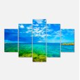 thumbnail image 2 of Picturesque Green Blue Seashore - Modern Seascape Canvas Artwork, 2 of 3
