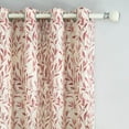 thumbnail image 5 of VOGOL Linen Textured Printed Window Drapes, Green Leaves Country Curtains for Bedroom Living Room, Grommets, W52"xL63", One Panel, Red, 5 of 8
