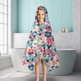 thumbnail image 6 of Pioneer Flower Floral Print Pattern Hooded Bath Towel，50"x30" for Ages 3 To 12 Kids, Quick Dry Lightweight Soft Microfiber Hood Beach Towel Cover Up for Kids, 6 of 7