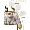thumbnail image 5 of Spring Easter Sheep Rectangle Tablecloth, Colorful Eggs Floral Botanical Waterproof & StainResistant Tablecloth, Washable Oil-proof Table Cover for Dining/Party/Wedding/Camping/Buffet 52x70 In, 5 of 9