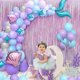 thumbnail image 4 of Mermaid Tail Balloon Garland Kit, 89Pcs Purple Latex Arch Balloons Foil Fringe Curtain Happy Birthday Banner Girl Wedding Under The Sea Background Par, 4 of 5