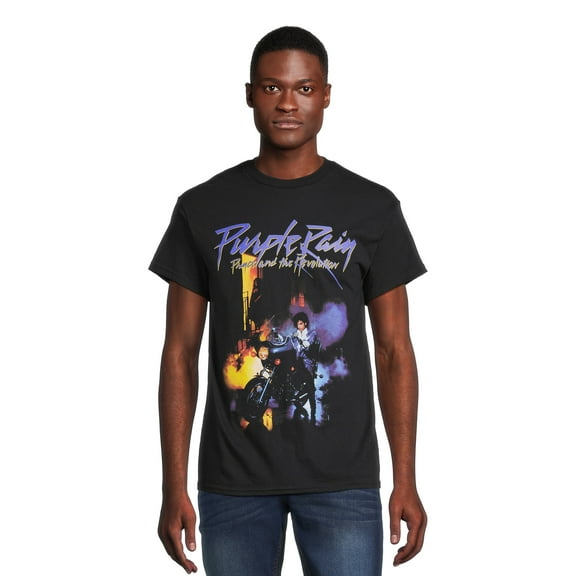 Prince Men's Purple Rain Graphic Tee with Short Sleeves, Sizes S-3XL