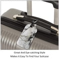 thumbnail image 3 of Square 2Pack PU Leather Marble Texture Cruise Luggage Tag with Privacy Cover and Name ID Tag for Travel Handbags Backpacks Luggage Tags, 3 of 6