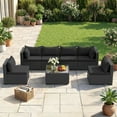 thumbnail image 6 of MRUAKA 7 Pieces Patio Conversation Set, Outdoor Sectional PE Rattan Wicker Furniture Seat,BLACK, 6 of 7