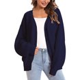 thumbnail image 2 of Lilgiuy Women Casual Long Sleeve Button Solid Sweater Ladies Outwear，Dark Blue,10 Fall Fashion 2022 Spring Winter, 2 of 4
