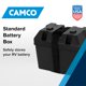 thumbnail image 2 of Caja De Batería Grande Camco Con Correas Y Herrajes - Grupo 27 30 31 | Almacena De Forma Segura Baterías Marinas Y Automotrices Para Vehículos Recreativos | Medidas Interiores 7-1/4"" X 13-1/4"" X 8-5, 2 of 5