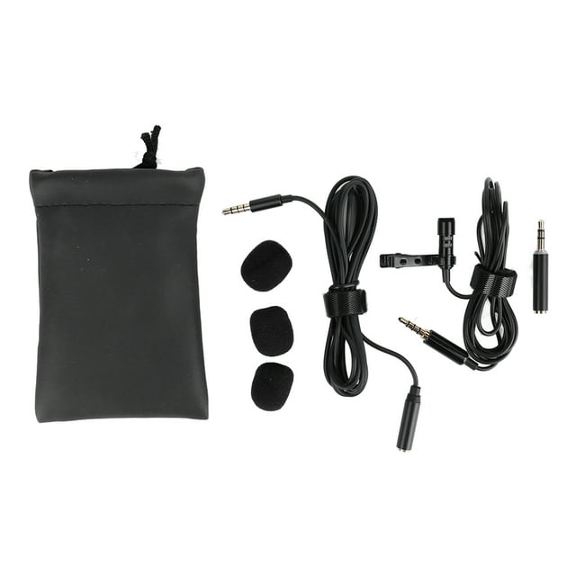 Micrófono de solapa profesional omnidireccional de 360 grados con clip de 3,5 mm y cable de 1,5 m.