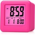 thumbnail image 1 of Reloj despertador digital de viaje fácil de configurar, función de repetición, luz nocturna suave, pantalla grande de hora, mes, fecha y alarma (rosa) Sincero Electrónica, 1 of 5