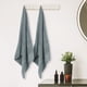 thumbnail image 4 of Juego de 2 toallas de baño REGALWOVEN, toallas de baño de malla de algodón suave, altamente absorbentes y de secado rápido, gris 28' x 56', 4 of 7
