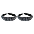 thumbnail image 3 of kurtrusly Bandeaux Perles Cristal Strass Accessoire de Coiffure Style Baroque Épais Mode pour Femmes Bleu 2ensemble, 3 of 6