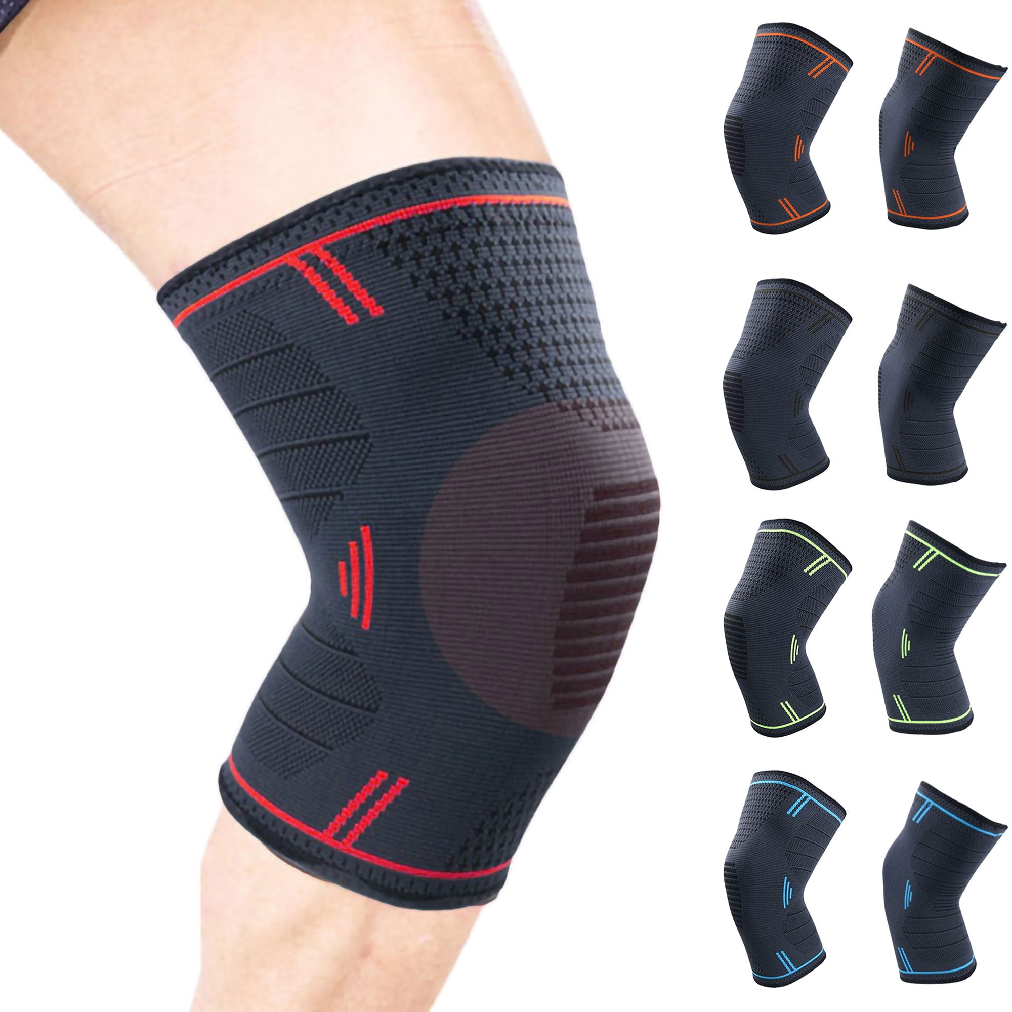 1 Pair Knee Sleeve Compression Knee Brace Support Breathable For Sports