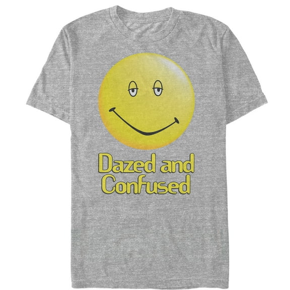 Men's Dazed and Confused Big Smiley Logo Graphic Tee Athletic Heather X Large