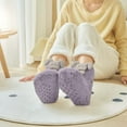 thumbnail image 2 of Oksale Non Slip Fuzzy Socks for Women Thermal Warm Winter Socks Cute Trendy Socks for Christmas Gifts Purple Free Size, 2 of 6