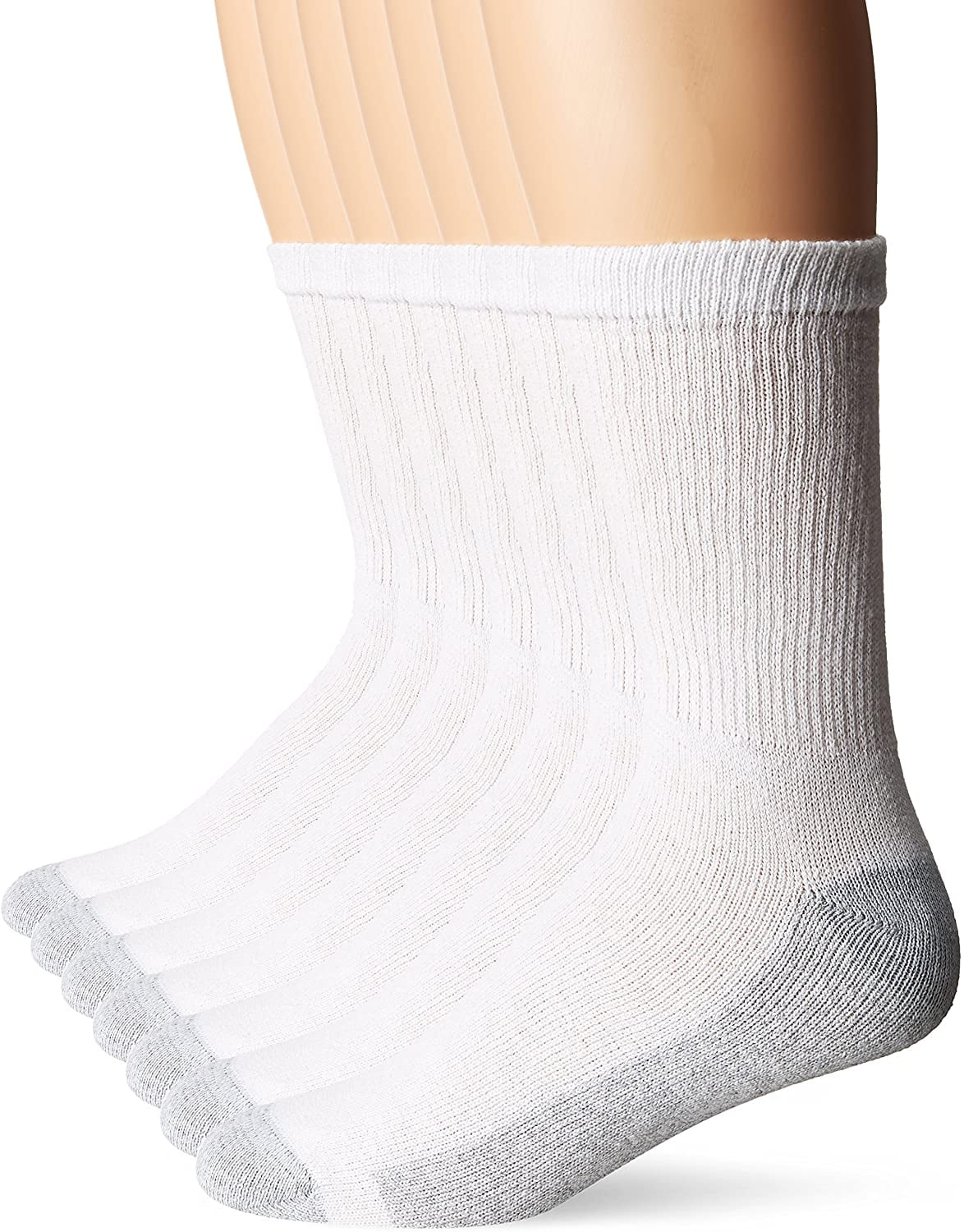 Hanes Men's Cushion Crew Socks *SLIGHTLY IMPERFECT* (6-Pairs: Shoe Size ...