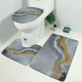 thumbnail image 2 of Gray Gold Marble Pattern Bathroom Rugs Sets 3 Piece,Toilet Cover Set,Absorbent Non Slip Bathroom Mats Sets with U-Shaped Contour Rug Toilet Rug Set, 2 of 5