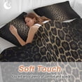 thumbnail image 4 of 3 Piece Leopard Print Duvet Cover Set Twin Size,Microfiber Comforter/Quilt Cover with Corner Ties and 2 Pillowcases,Chic Abstract Black Brown Animals Texture All Season Bedding with Zipper Closure, 4 of 8