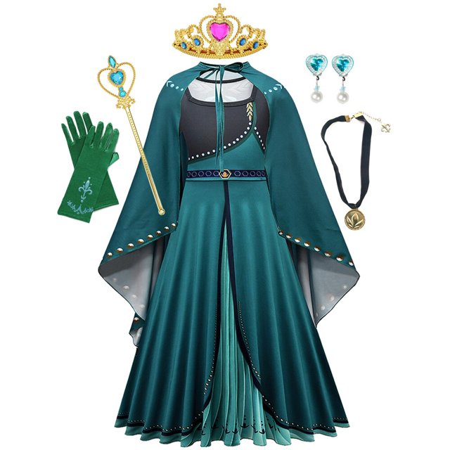 Frozen Elsa Anna Baby Girls Dress Cosplay Snow Queen Princesa Vestidos Niños Disfraz de Halloween Conjunto de ropa para fiesta de cumpleaños Prom2T (Etiqueta 100) Gao Jinjia LED