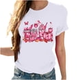 thumbnail image 2 of Axdhxbd Breast Cancer Shirts for Women Loose Casual Short Sleeve Crew Neck Tshirts Pink Ribbon Graphic Tees Breast Cancer Awareness Tops White XL, 2 of 4