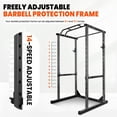 thumbnail image 3 of Multi-Functional Power Cage with Q235 Carbon Steel and 105 LBS Weight, Squat Rack with 3.5" Hole Spacing and Adjustable Height, Power Rack with Anti-Slip Base and J-Hooks for Home Strength Training, 3 of 7