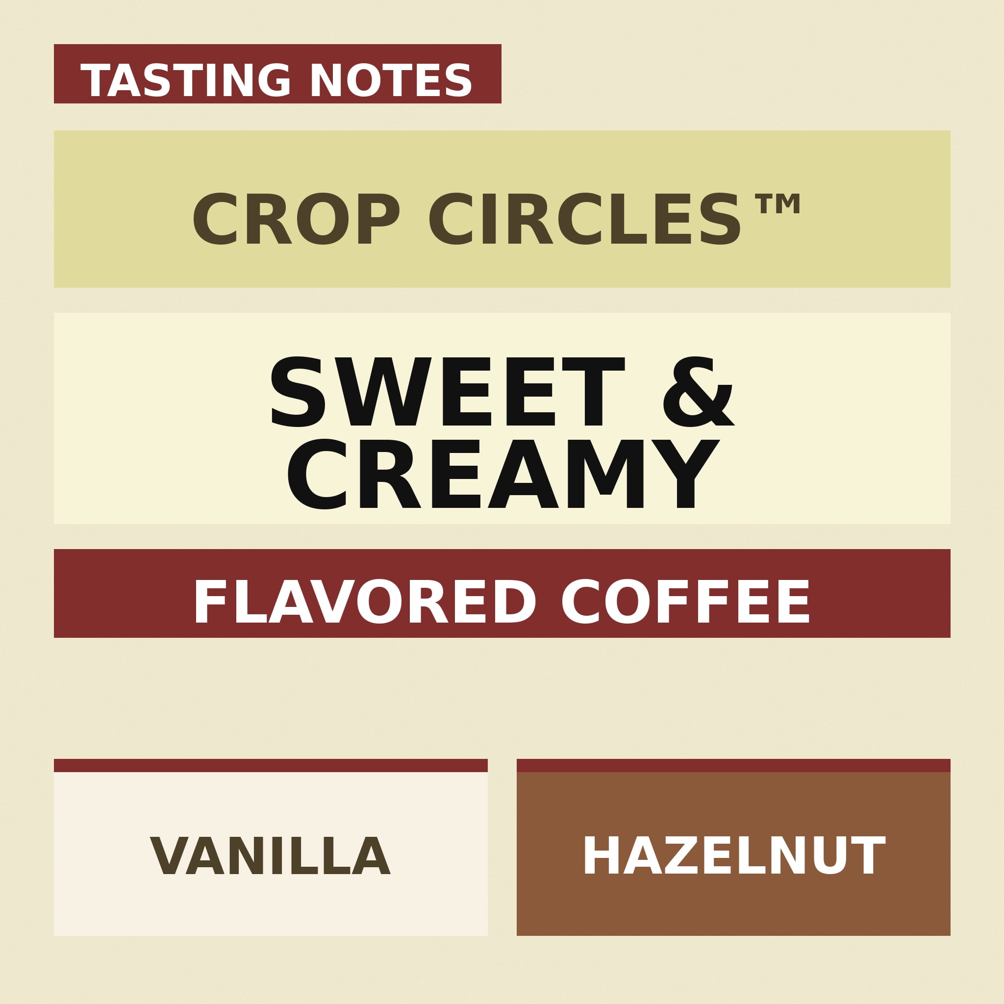 Verena Street Crop Circles Flavored Ground Coffee, Medium Roast, 32 Ounces – Vanilla & Hazelnut Arabica Blend