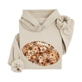 thumbnail image 3 of Floral Football Hoodie for Women & Teen Girls Boho Game Day Sweatshirt, Sand Hoodie, XL, 3 of 8