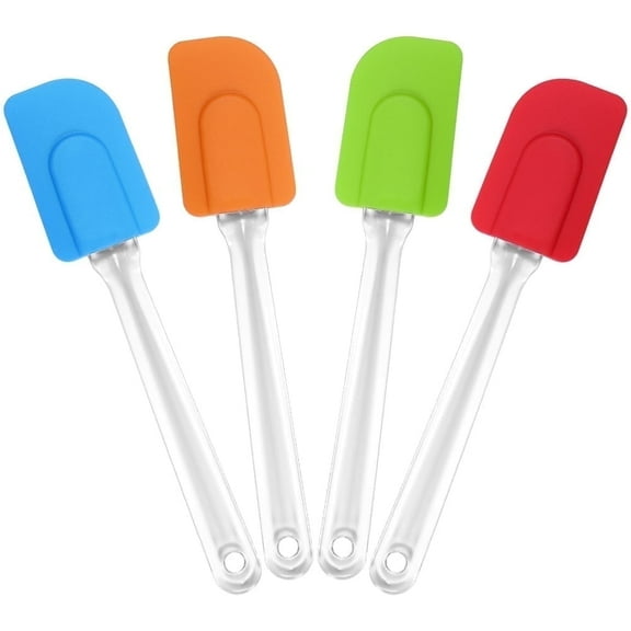 Triani 4 Piece Colorful Silicone Spatulas, Rubber Spatula Silicone Heat Resistant Non-Stick Flexible Scrapers Baking Mixing Tool for Cooking