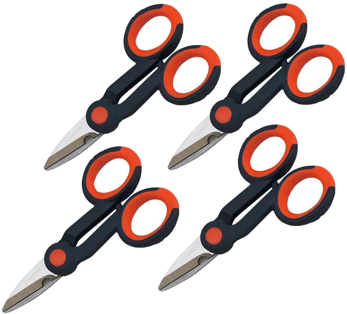 Katzco Multipurpose Utility Snips 4 Pack 5.5 Inch Finely Serrated