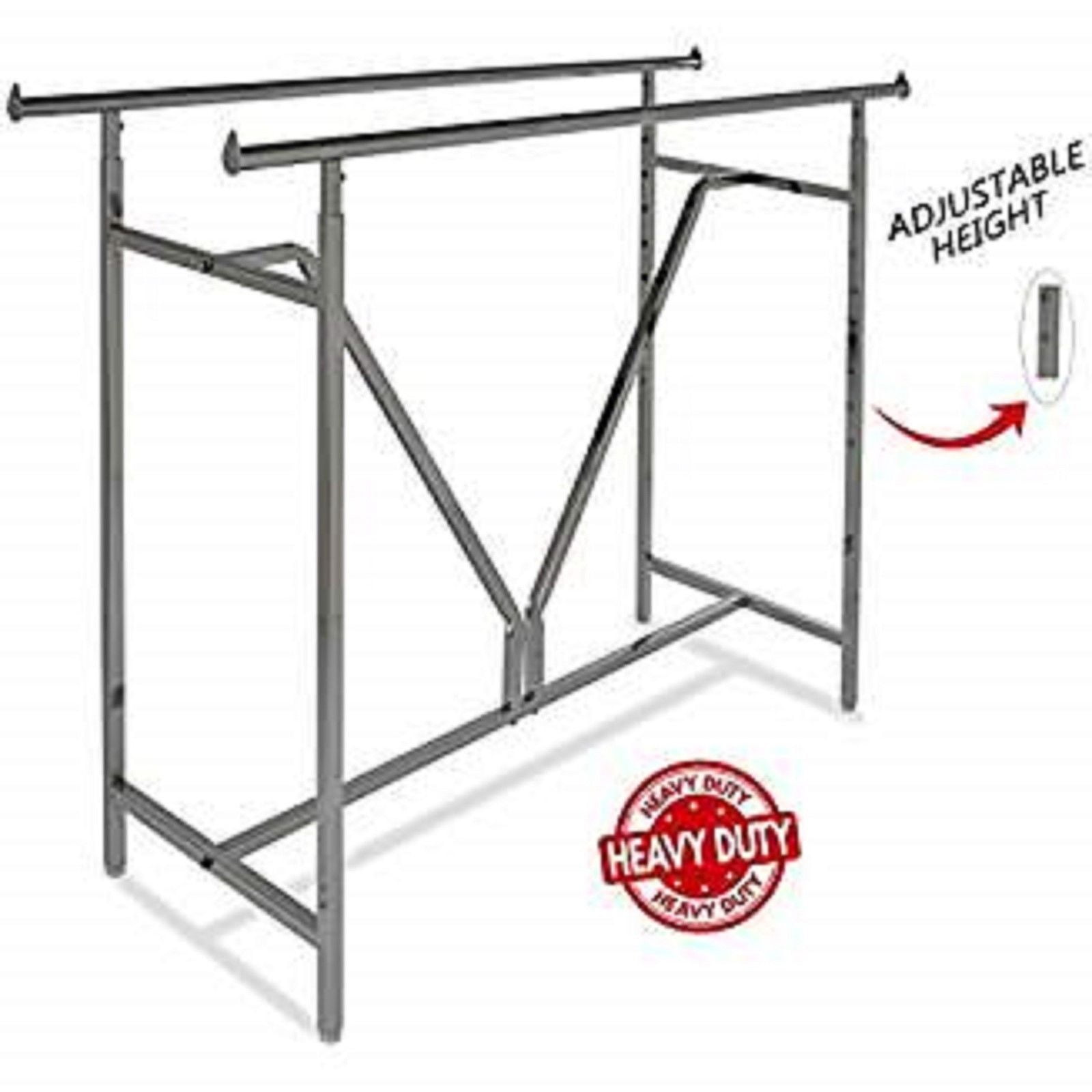 Econoco Adjustable Heavy Duty Double Bar Retail Clothing Rack Rectangular for sale online 