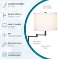 thumbnail image 2 of Catalina Lighting Camden 60'' Floor Lamp with White Fabric Drum Shade Transitional Floor Light Fixture for Living Room, Bedroom, or Office, Black, 2 of 14