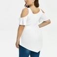 thumbnail image 4 of Leesechin Summer Short Sleeve Tops for Women V-Neck Plus Size Pullover Tops Blouses, 4 of 7