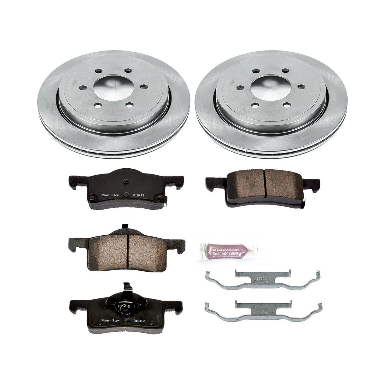 Power Stop Rear Stock Replacement Brake Pad and Rotor Kit KOE1935