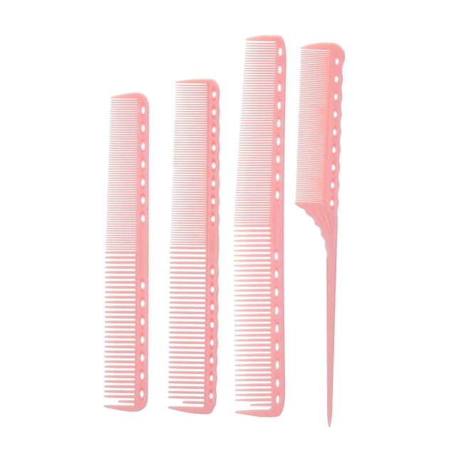 Graflsoa 4-Piece Professional Hair Styling Comb Set for Salon & Home Use - Pink, Purple, Yellow, Light Pink Options - Compact, Durable & Anti-Static Design