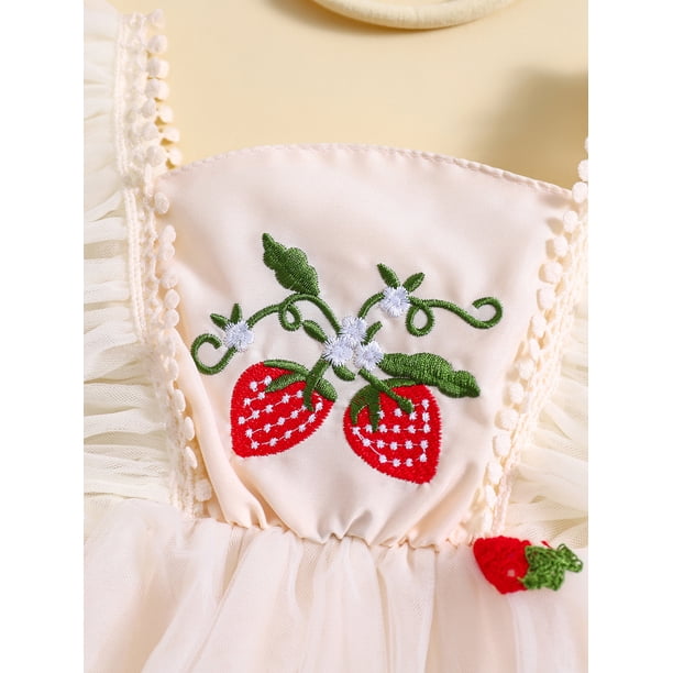 sachin and babi light blue dress Mini Rodini Strawberry Embroidered Dress | White main image 1