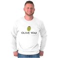 thumbnail image 4 of Olive You Love Pun Matching Couples Plus Size Long Sleeve Graphic Tee Shirt Brisco Brands 2X, 4 of 6