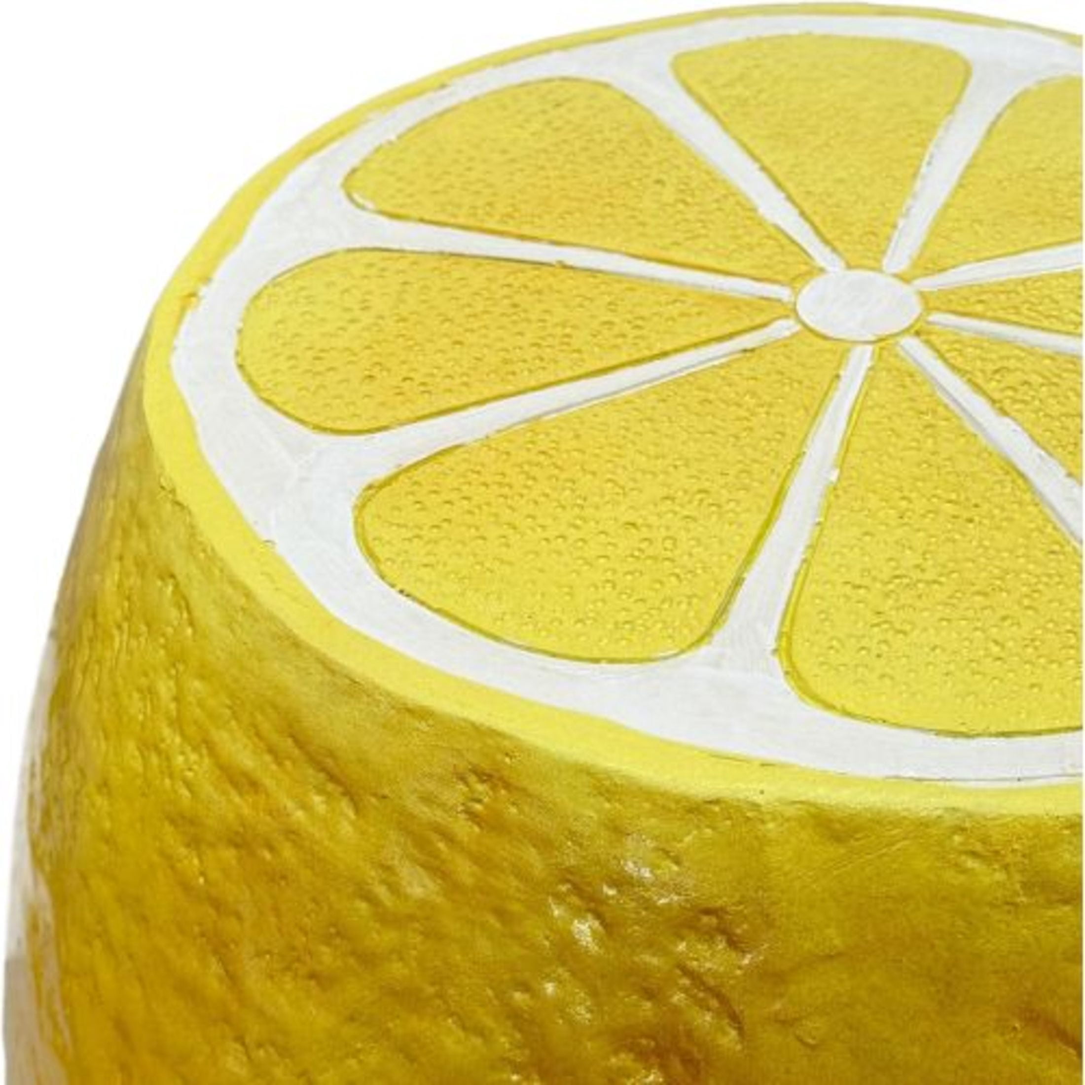 Noble House Lemon Fruit Stool, Cute Fairy Decorative Statue, Outdoor Creative Figurine Seat for Patio, Garden, Yellow